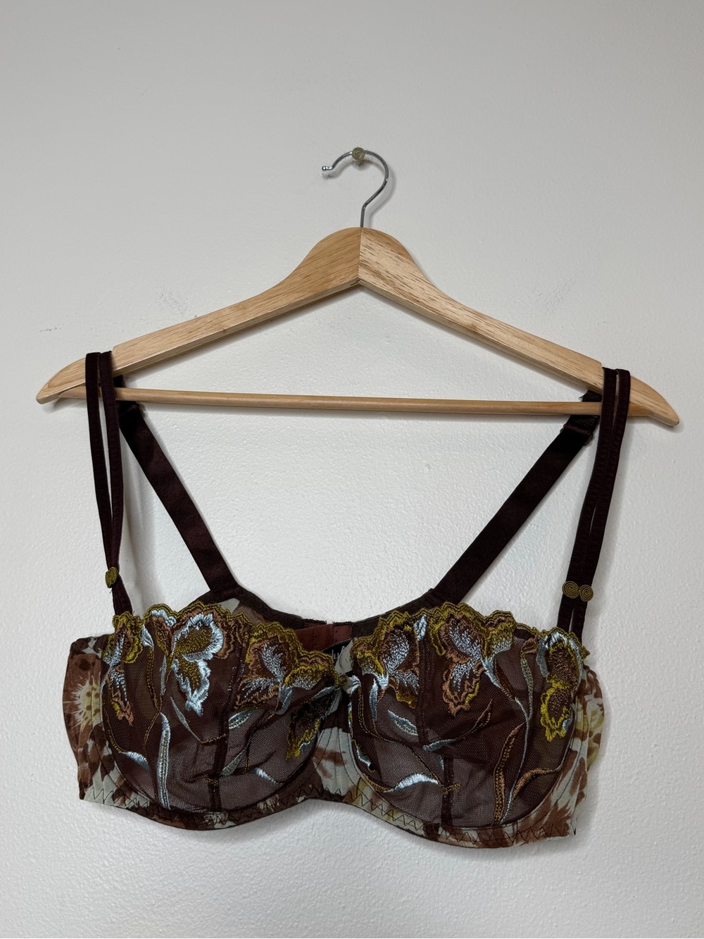 Aubade Paris Courbes Demi Mesh Floral Embroidered High End Luxury Bra